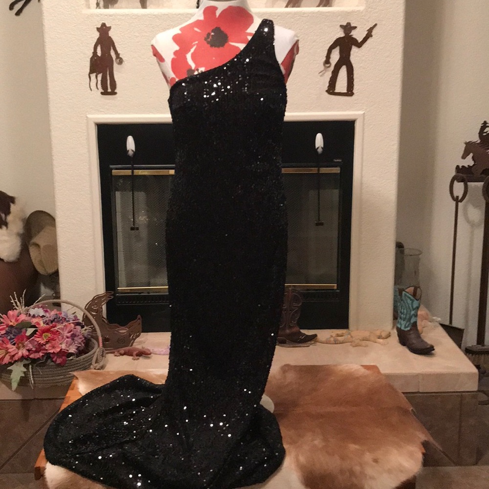 Floor length sequin dress